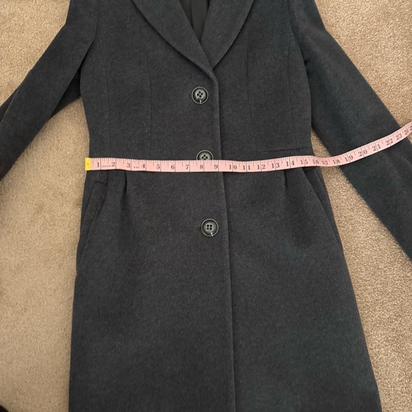 Elegant Cinzia Rocca Charcoal Grey Long Dress Coat, Overcoat Size 4 - Picture 9 of 15